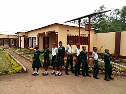 Learners posing at their new campus