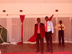 The Principal, Mr I. B. Kasina at Kukhala Motel during 2017/2018 term 2 closing ceremony
