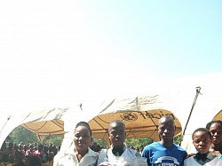 Lumbani Zimba (Left) the zone's number 2 posing with Ednah Chomo (right) the zone's number 3 candidate but number 1 of all the girls